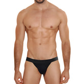 Black cotton briefs with a smooth form-fitting design and solid elastic waistband metroMaleWear cotton bikini 3PACK 3004P-3PK