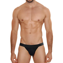 Black cotton briefs with a smooth form-fitting design and solid elastic waistband metroMaleWear cotton bikini 3PACK 3004P-3PK