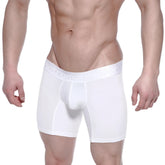 White men’s cotton boxer briefs with contoured design and elastic waistband metroMalewear crystal 3023-01