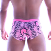 MetroMaleWear cotton pouch boxer in neon pink with snake print and bright pink waistband for comfortable wear