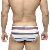 Striped metro male wear crepas bikini 5103-27 men’s briefs in white blue red and gray with textured fabric finish