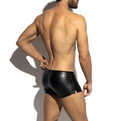 Black shiny faux leather briefs with sleek form-fitting design metroMalewear Cyber Boxer Black 7015-20