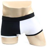 MetroMaleWear Daemon no show boxer 2924-00 black and white two tone briefs with contrasting panels and waistband