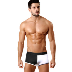 MetroMaleWear Daemon No Show boxer 2924-00 in black and white two-tone with sleek modern design and no show fit