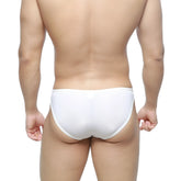 White seamless form-fitting briefs by MetroMaleWear featuring smooth fabric for comfortable all-day wear
