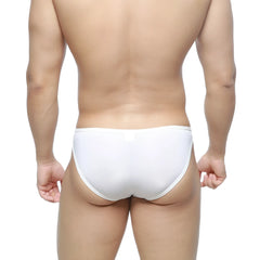 White seamless form-fitting briefs by MetroMaleWear featuring smooth fabric for comfortable all-day wear