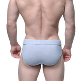 Light gray heathered cotton briefs with a soft elastic waistband from MetroMaleWear Deseo Brief Gray 5503-10