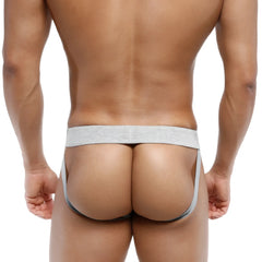 Gray heathered fabric briefs metro male wear deseo jock strap jasper gray with snug fit and thin side straps