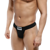 MetroMaleWear Deseo black men’s briefs with a white logo patch on the waistband made from soft material