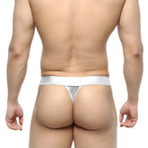MetroMaleWear Deseo thong metal silver with a sleek shiny finish and minimalistic silver metallic design
