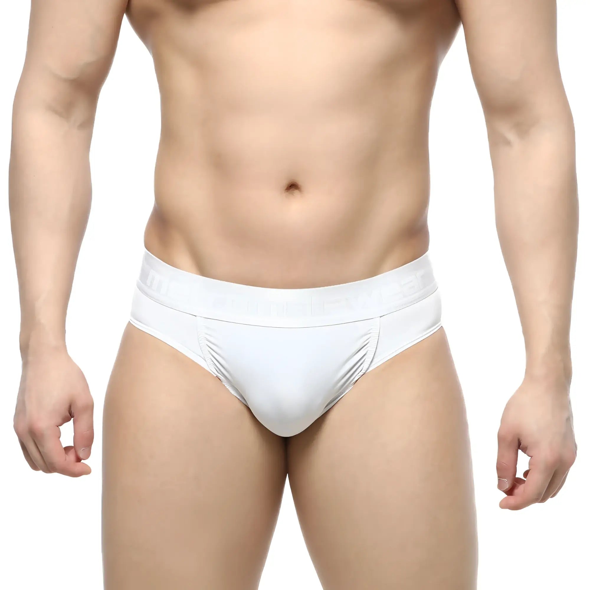 MetroMalewear dolce brief white men’s briefs with smooth form-fitting design and elastic waistband