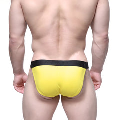 Bright yellow MetroMaleWear Dorado Bikini 3004-84 briefs with a black elastic waistband for comfortable fit