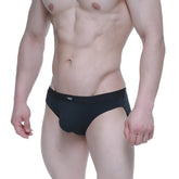 Black mens briefs metroMaleWear dream brief black 3003-21 with snug fit and small white logo on waistband