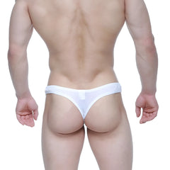 MetroMaleWear Dream Thong White 2002-01 white thong briefs with smooth fabric and elastic waistband visible from the back side