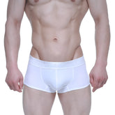 Metro male wear elemental boxer brief white 2029-00 smooth form-fitting white men’s briefs with elastic branded waistband