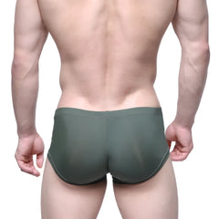 Olive green stretch fabric briefs metro male wear entropy trunk 2125-06 front view featuring comfortable fit