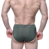 Metro male wear espacio brief green 5104-26 olive green seamless briefs with a smooth, comfortable fit