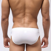 White metro malewear euro2 swim brief with smooth form-fitting design for comfortable swim use