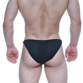 Black mesh briefs with zipper closure at the back metroMalewear fantasy bikini black 6116-20