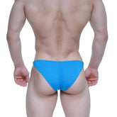 Bright blue textured fabric briefs from metromalewear fantasy bikini 6116-08 for comfortable stylish wear