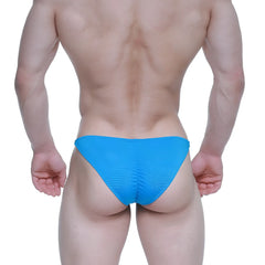 Bright blue textured fabric briefs from metromalewear fantasy bikini 6116-08 for comfortable stylish wear