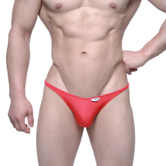 Vibrant red mesh briefs with a sleek form-fitting design from metromalewear fantasy bikini 6116-12 collection