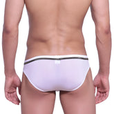 White MetroMaleWear Faro brief 5103-50 featuring black striped waistband and soft breathable fabric for everyday comfort