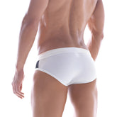 Metro male wear fira string swim brief 4924-01 white briefs with black side accent for swimwear use