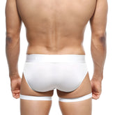 MetroMaleWear garter hip brief white with smooth form-fitting design and matching white leg bands