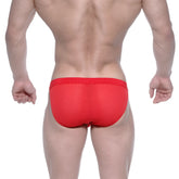 MetroMaleWear grabit bikini red mesh briefs with solid red waistband showcasing breathable mesh fabric