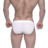 MetroMalewear grabit bikini white mesh briefs with solid white waistband for comfortable daily wear