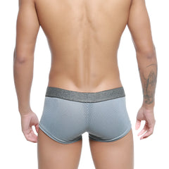 MetroMaleWear gray mesh trunk 2026-35 features gray mesh briefs with a textured waistband for comfortable wear