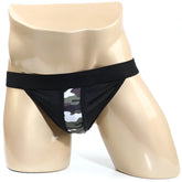 MetroMaleWear hard core thong 2912-60 black mesh briefs with camouflage front panel for bold style and comfort