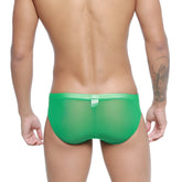 MetroMaleWear hierba bikini 5103-m17 bright green sheer mesh briefs with solid elastic waistband