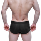 Black athletic briefs metro male wear hincapie trunk with sleek form fitting design and textured side detailing