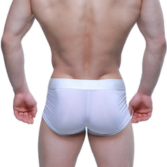 White form-fitting briefs metro male wear hincapie trunk 2129-00 with smooth stretchy fabric and subtle elastic waistband