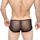 MetroMaleWear HONGOS trunk black mesh briefs with solid black elastic waistband for comfortable everyday wear
