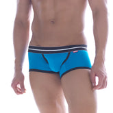 MetroMaleWear Hotties boxer blue 7016-08 bright blue athletic briefs with black and white striped waistband