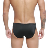 MetroMaleWear Hunter swim brief in black features sleek design with subtle textured pattern for stylish swim use