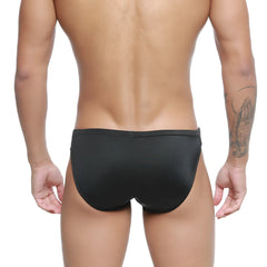 MetroMaleWear Hunter swim brief in black features sleek design with subtle textured pattern for stylish swim use