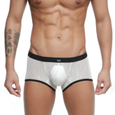 Metro male wear iberico trunk ivory 2127-70 white mesh briefs with black trim and padded supportive crotch area