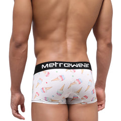 White men’s briefs with playful pastel ice cream cone pattern and black metrowear waistband metro male wear 2022-31