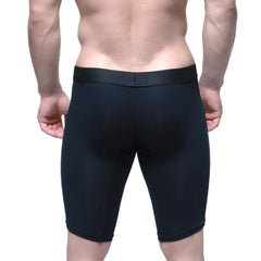 Black MetroMaleWear intenso cycle short 15 inch with textured waistband and subtle branding for athletic use