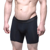 Metro male wear intenso mid black boxer briefs with textured waistband and me logo for comfortable everyday wear