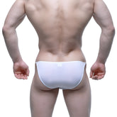 White metromalewear invisible bikini briefs with seamless smooth design form fitting for comfortable wear