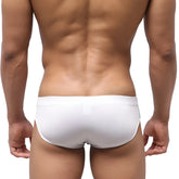 White form-fitting swim trunks by metromalewear italian swim bikini 4922-07 with a smooth seamless design