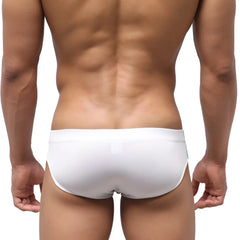 White form-fitting swim trunks by metromalewear italian swim bikini 4922-07 with a smooth seamless design