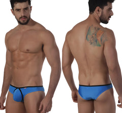 Blue athletic briefs with black trim metroMalewear lasso bikini royal blue 2009 18 front view