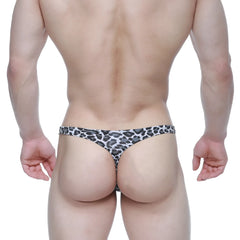 MetroMaleWear leopard thong black 6002-62 in black and white leopard print with thong design for men