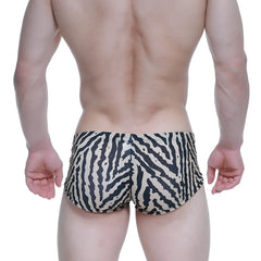 MetroMaleWear leopard trunk 2125-69 black and white zebra-striped men’s swim trunks for beachwear